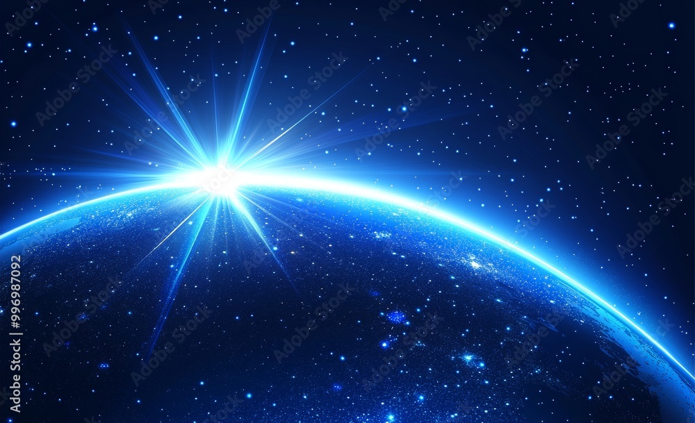 Aufkleber conceptual illustration of outer space and the speed of light in 3d.