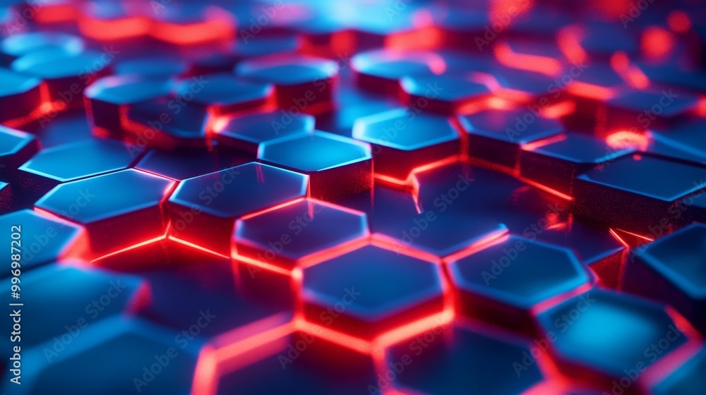 Poster hi-tech background illustration using neon rays, big data arrays, technological innovation, and abst