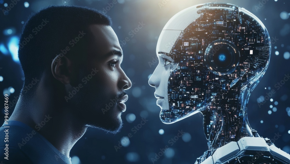 Poster using robotic stock (ai) or machine learning concepts