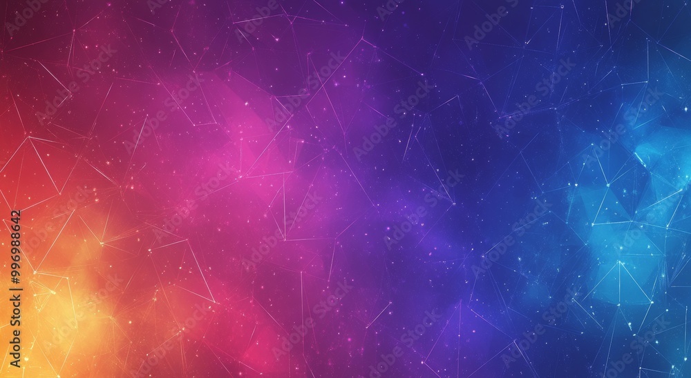 Poster the neural network concept is based on a global database and stock. bright, colorful background with