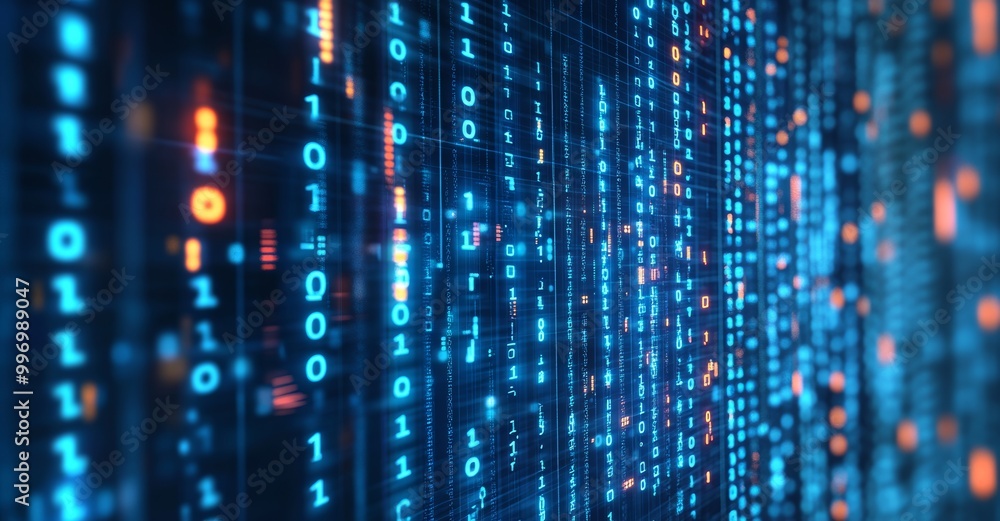 Poster the digital funnel of big data with 5g technology wireless data transmission, high-speed internet. a