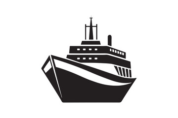 Fototapeta premium Fishing Boat silhouette vector illustration, Fishing Boat silhouette vector 