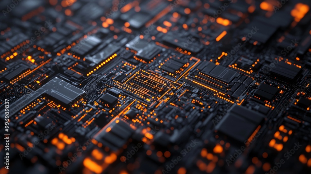 Poster a 3d illustration of a global information field with a network, a blockchain, and binary code. block