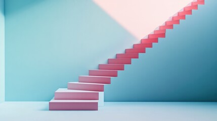Obraz premium stairs to success with arrow on top