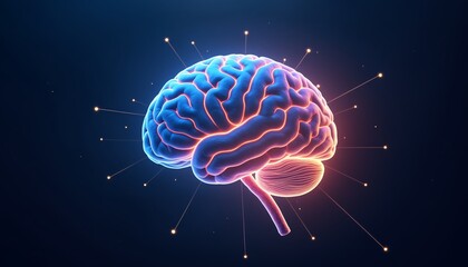 Futuristic Brain Interface Highlighting Neural Connectivity