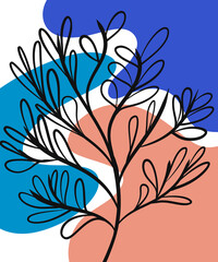 Tulip flower line art contour drawing minimalism vector image on VectorStock