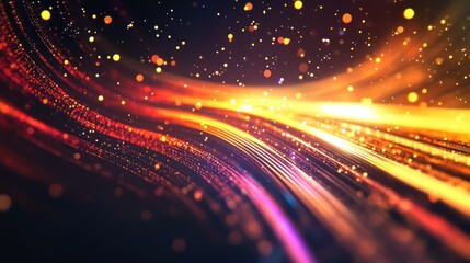 Obraz premium Abstract waves of light and color create a dynamic, vibrant visual experience.