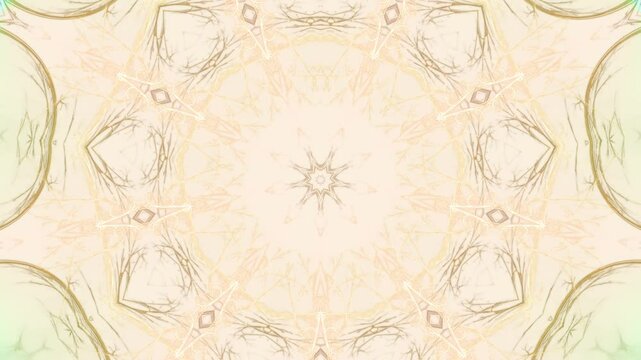 bl&uuml;tenf&ouml;rmige abstrakte Grafik, Sternf&ouml;rmig, Fr&uuml;hlingsdesign, Pastellfarben, Mandala, mittig, symmetrisch, braun