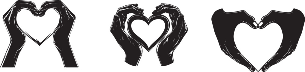 Hand Heart Gesture Vector Illustration