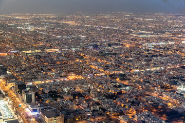 Obraz premium Evening aerial view of Riyadh, capital of Saudi Arabia