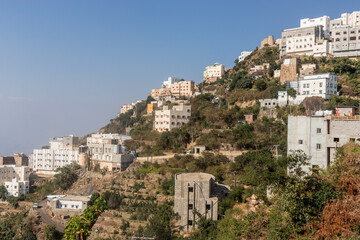 Fototapeta premium View of steep Fayfa town, Saudi Arabia