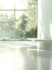 Obraz premium Contemporary Design: Large Room with Floor-to-Ceiling Windows