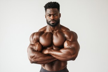 Fototapeta premium Confident Muscular Man with Impressive Physique