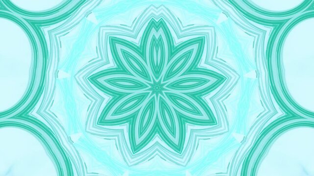 bl&uuml;tenf&ouml;rmige abstrakte Grafik, Sternf&ouml;rmig, Fr&uuml;hlingsdesign, Pastellfarben, Mandala, mittig, symmetrisch, gr&uuml;n