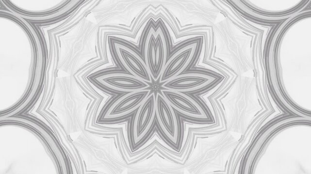 bl&uuml;tenf&ouml;rmige abstrakte Grafik, Sternf&ouml;rmig, Fr&uuml;hlingsdesign, Pastellfarben, Mandala, mittig, symmetrisch, grau