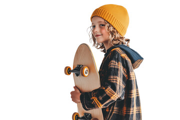boy holding a skateboard
