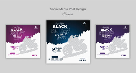 Black Friday bike sale new collection big offer social media post set design © Nipa