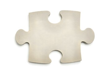 Fototapeta premium a faded and worn jigsaw piece with visible scratches and a matte texture, on a pure white background create with ai