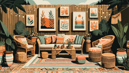 Adobe Illustrator Artwork of beautiful wooden resort illustration