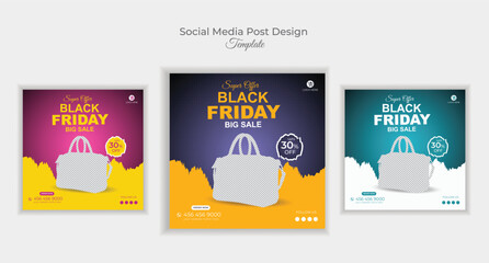 Handbag Black Friday super sale social media banner post design template