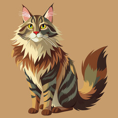 Pet cat vector image illustration and artwork