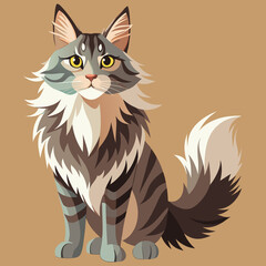 Pet cat vector image illustration and artwork