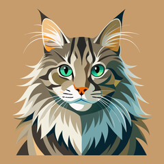 Pet cat vector image illustration and artwork