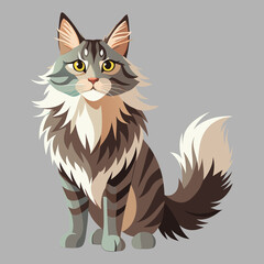 Pet cat vector image illustration and artwork