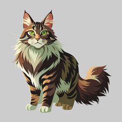 Pet cat vector image illustration and artwork