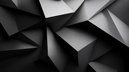 Fototapeta premium Exploring the Depths of Abstract 3D: A Black Geometric Composition Embodying Precision, Elegance, and Minimalist Art in a Futuristic Design