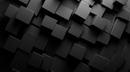 The Enigmatic Dance of Darkness: Exploring the Chaotic Interplay of Black Cubes in a Captivating 3D Landscape