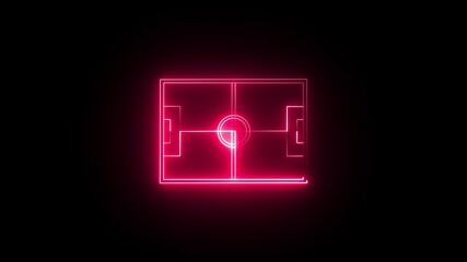 Animation of neon sports stadium on black background with neon light collar animated . - Powered by Adobe