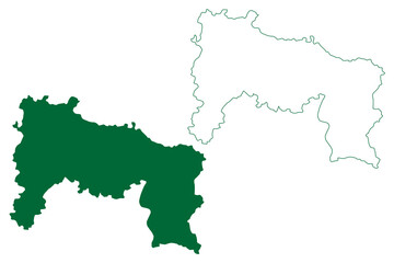 Obraz premium Ranchi district (Jharkhand State, Republic of India, South Chotanagpur division) map vector illustration, scribble sketch Ranchi map