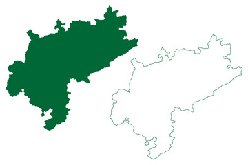 Ranipet district (Tamil Nadu State, Republic of India) map vector illustration, scribble sketch Ranipet map