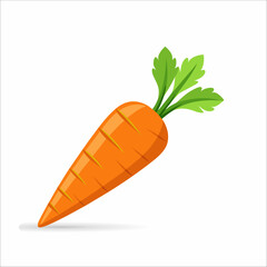 Isolated carrot element in cartoon style on white background. Organic healthy food clipart