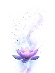 Naklejka premium Flyer design with a purple lotus flower, AI generated