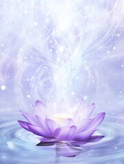 Flyer design with a purple lotus flower, AI generated