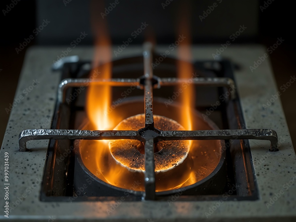 Poster visualizing incomplete combustion in a stove setting.