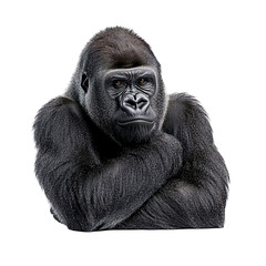 Fototapeta premium Gorilla isolated on transparent background.