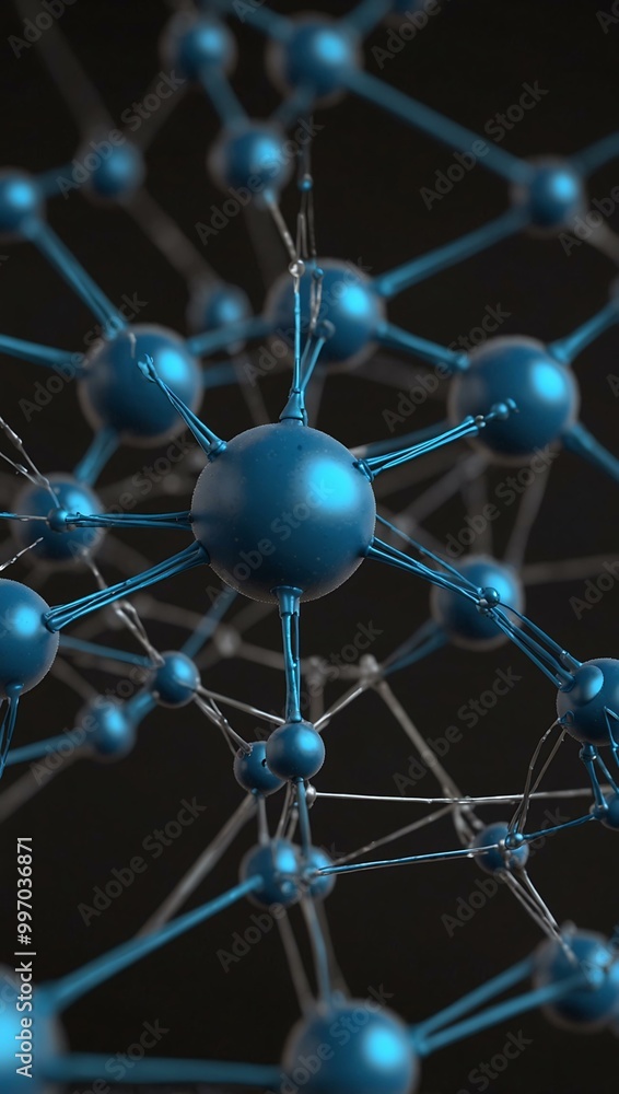 Poster wireframe model of a molecule showing connections.