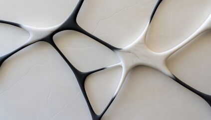 3D Printed Marble Bone Structure with Black Veins