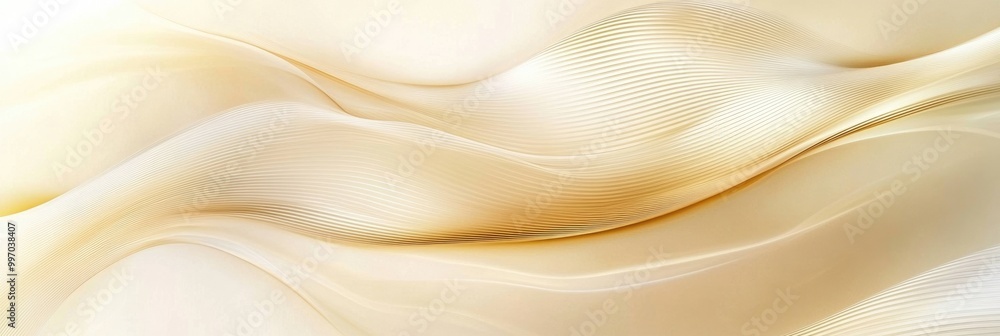Poster dynamic flowing lines. three-dimensional striped waves in modern artistic design