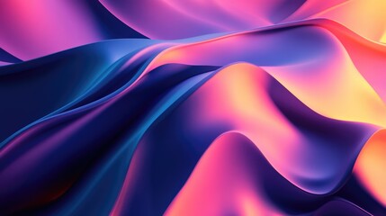Obraz premium Modern Energy Flow. Futuristic 3D Wave Illustration in Trendy Gradient Colours