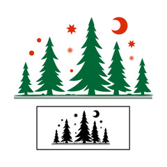 Obraz premium christmas trees set