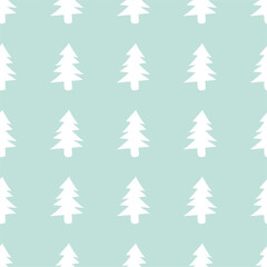 Seamless New Year and Christmas print pattern wallpaper background with decorative fir trees vector illustration winter minimalism picture	