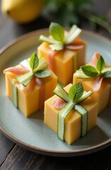 pieces of cheese in the form of New Year's gifts.