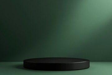 Premium Green-themed Cosmetics Podium Display for Product Presentation