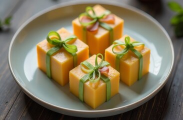 pieces of cheese in the form of New Year's gifts.