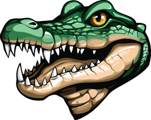 Obraz premium Crocodile Head Vector Illustration