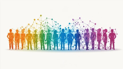 connecting people icon business network logo social networking communication infographic abstract diversity people silhouette illustration